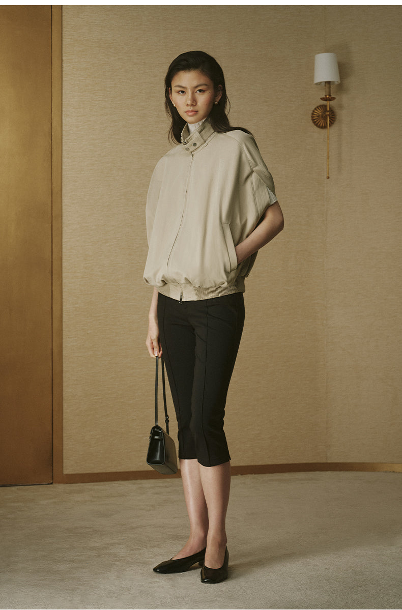 Cotton Cape Trench Jacket - Rice Grey