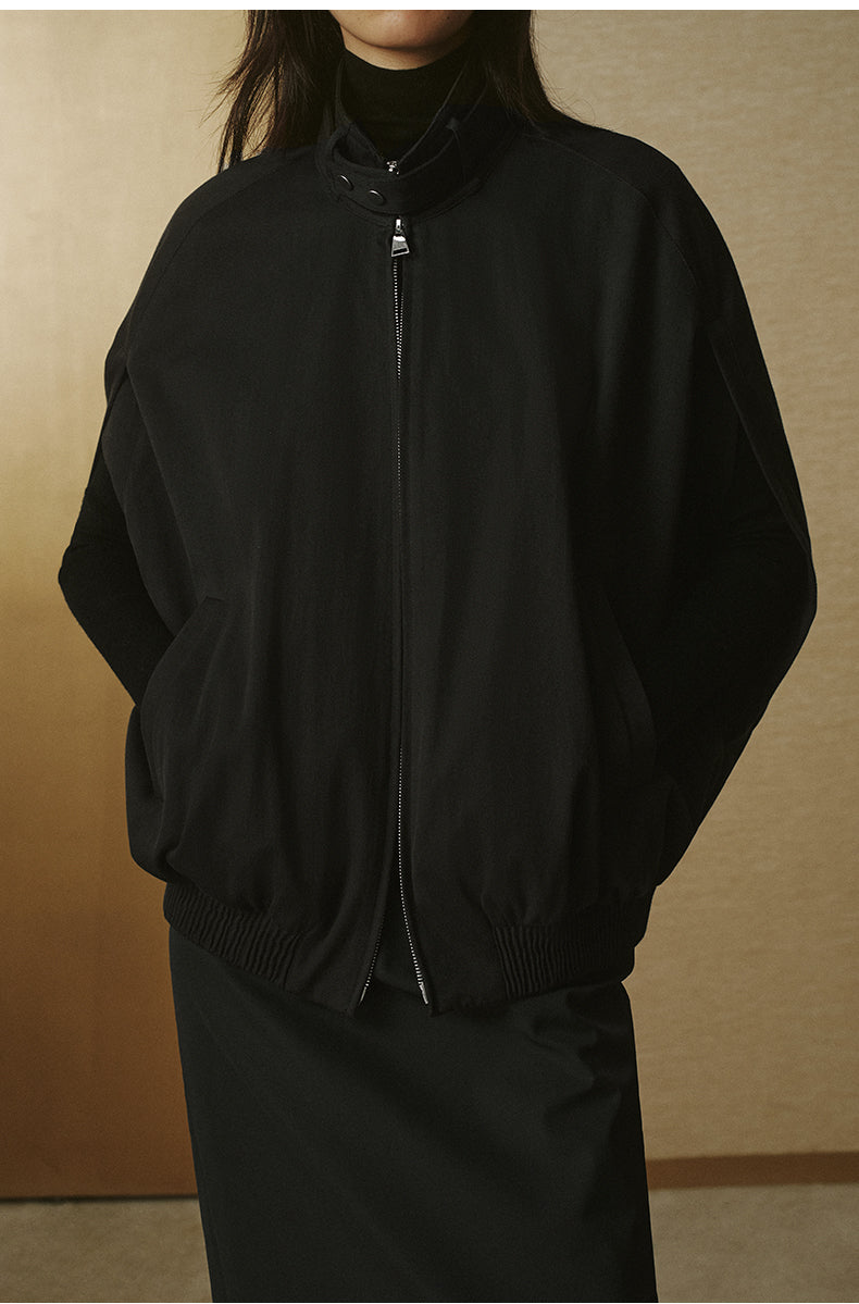 Cotton Cape Trench Jacket - Ink Black