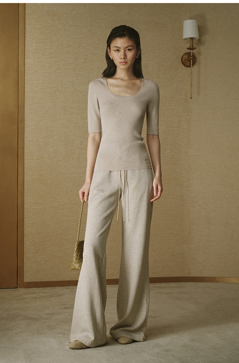 Cotton Loopback Sweatpants - Oat Beige