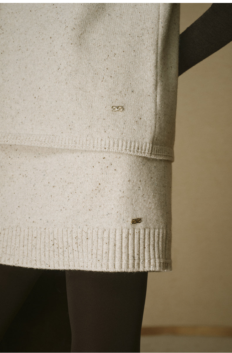 Flecked Wool Knit Vest - Cloud Ivory