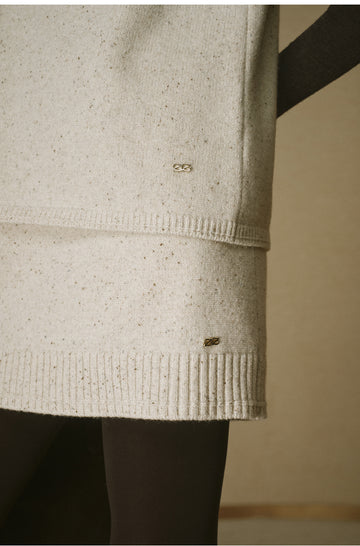 Flecked Wool Knit Vest - Cloud Ivory