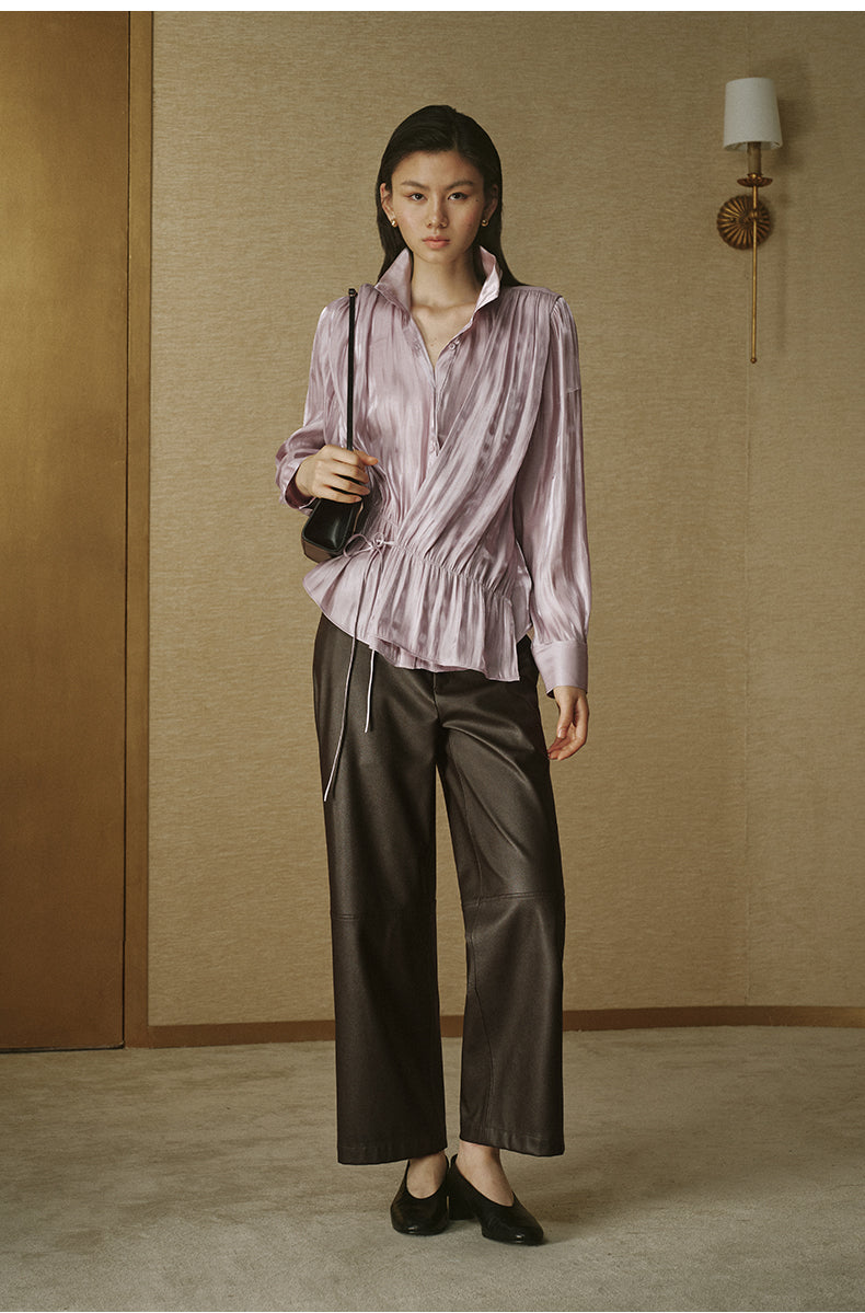 Fluid Sculpted Collar Shirt - Soft Haze Purple