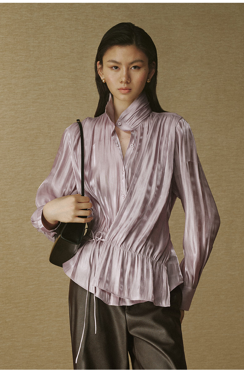 Fluid Sculpted Collar Shirt - Soft Haze Purple