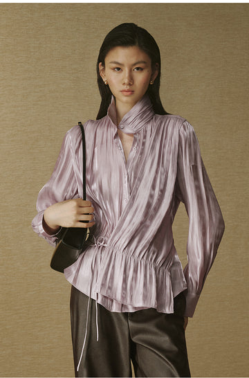 Fluid Sculpted Collar Shirt - Soft Haze Purple