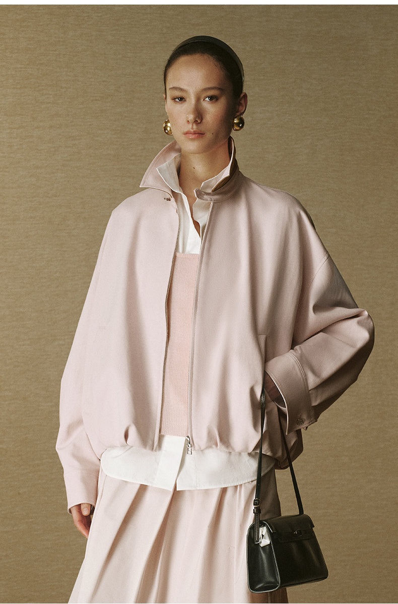 Soft Tailored Cropped Jacket - Berry Pink