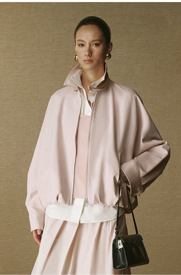 Soft Tailored Cropped Jacket - Berry Pink