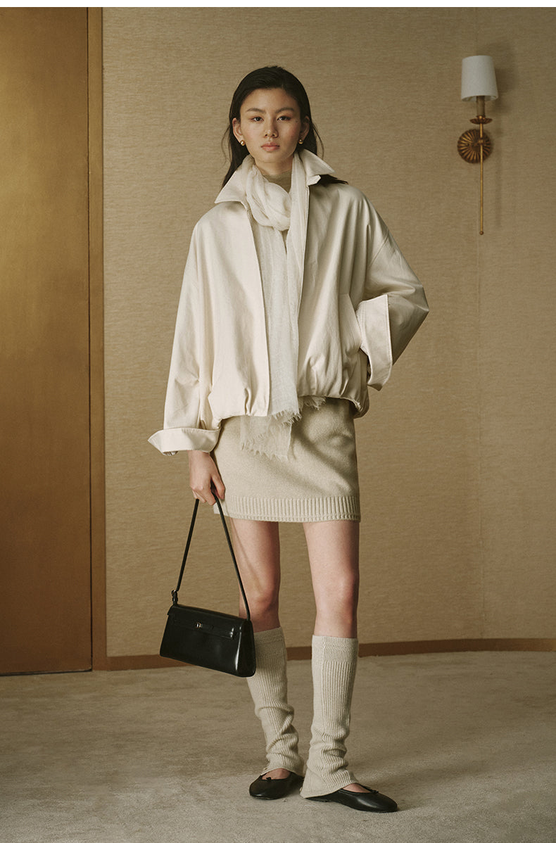 Soft Tailored Cropped Jacket - Ivory White