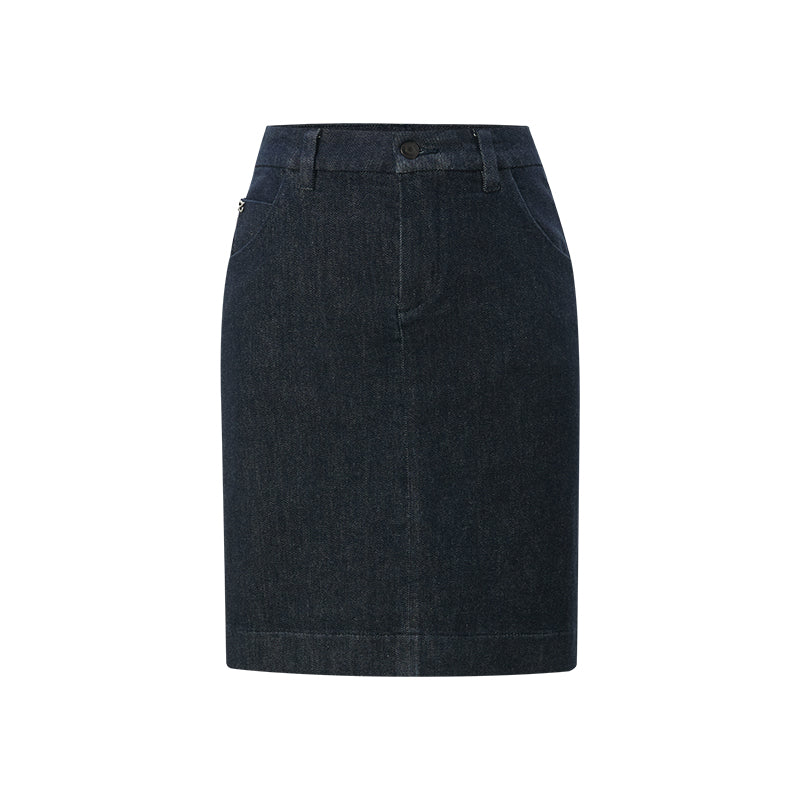 Deep Navy Denim Skirt