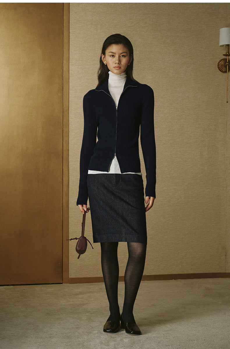 Deep Navy Denim Skirt Deep Navy