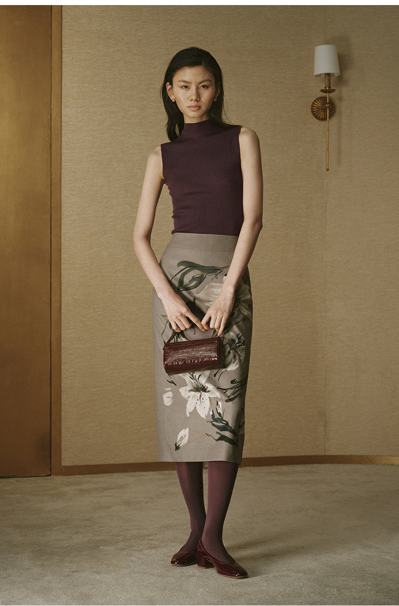 Seamless Wool Mockneck Tank - Twilight Purple
