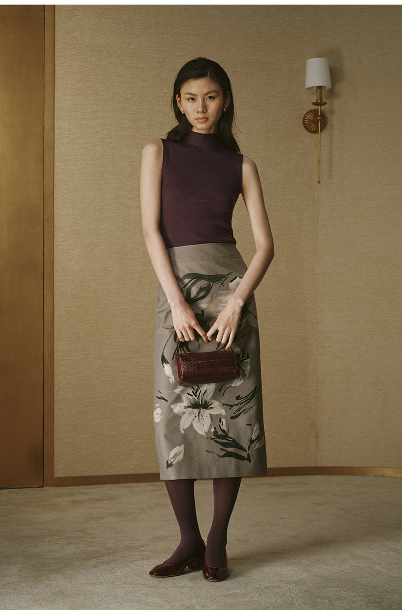 Seamless Wool Mockneck Tank - Twilight Purple