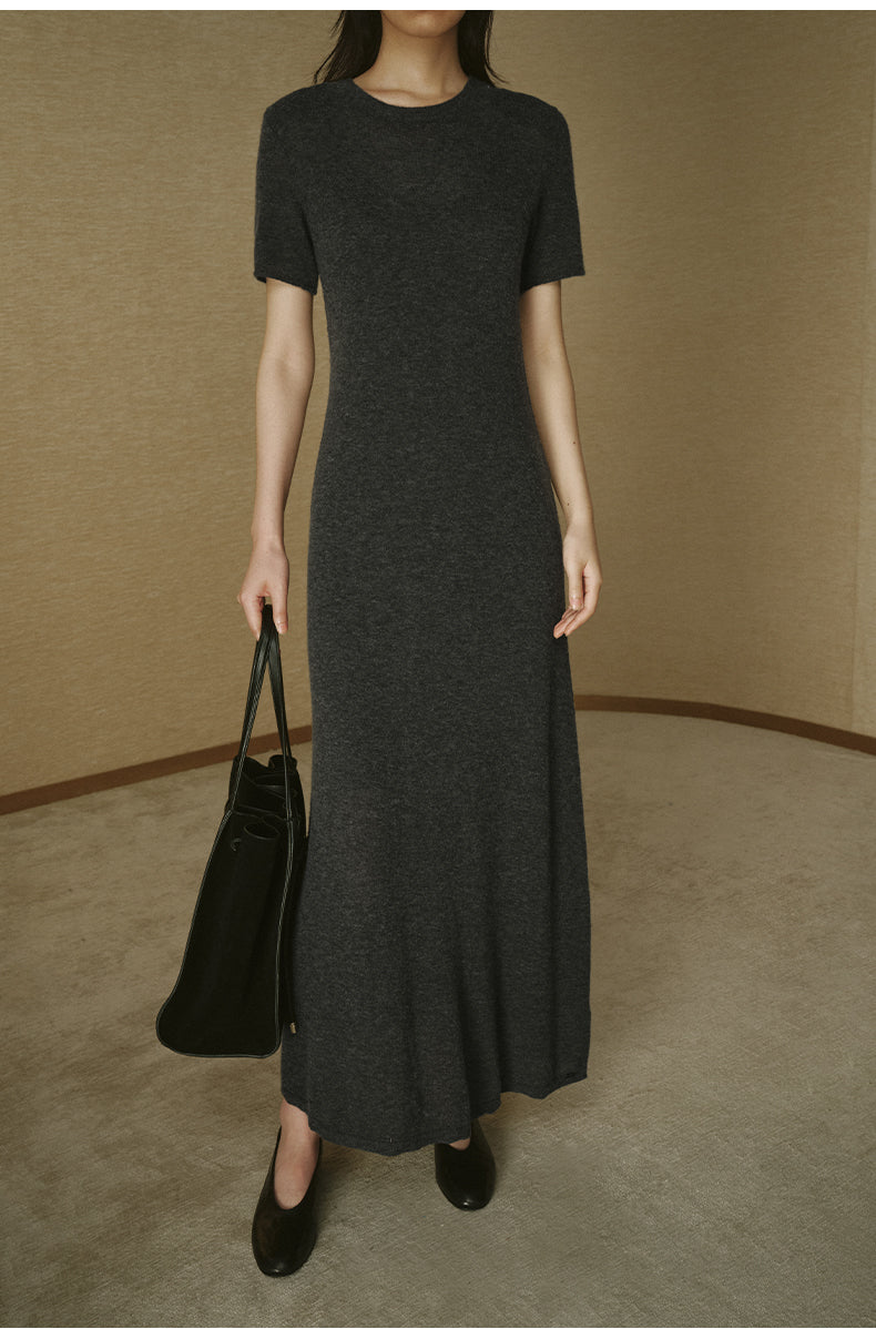 Lyocell Wool Alpaca Knit Dress - Ink Grey