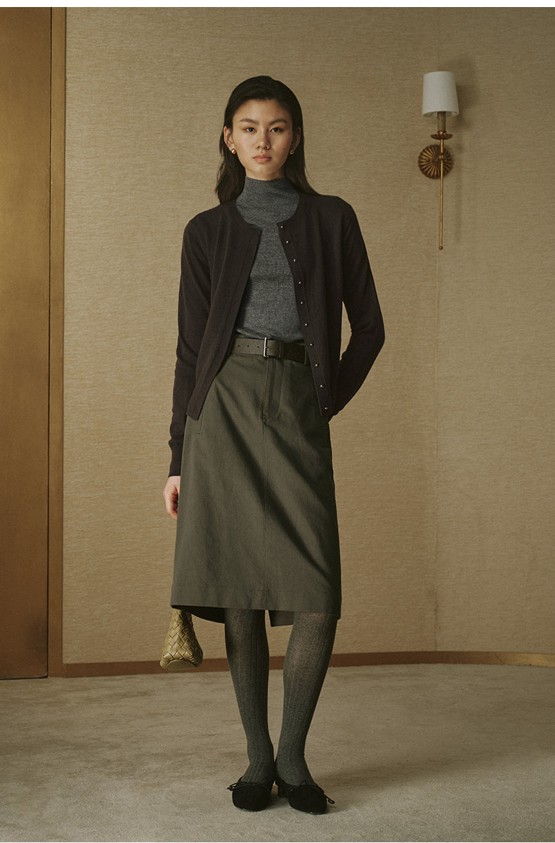 ZZ2FAKZL062 Seamless Wool Mockneck Pine Smoke Grey