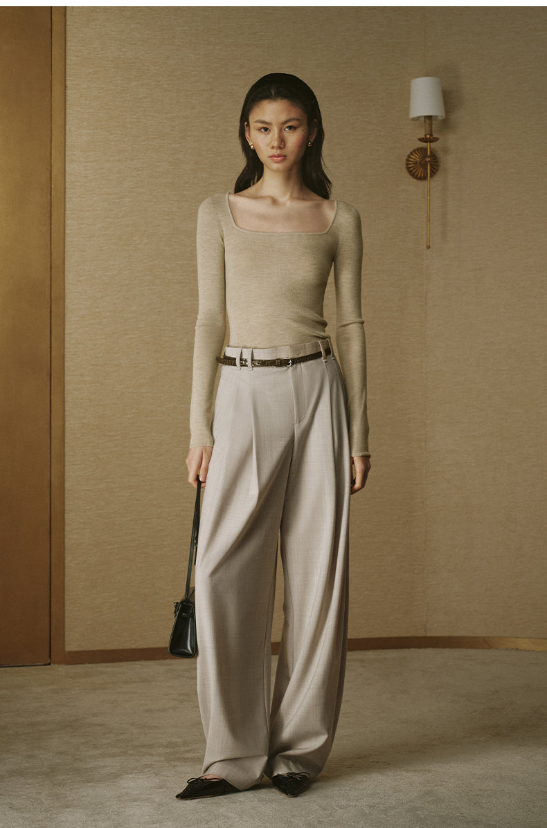 Seamless Wool Square-Neck Top in Jade White — look 2