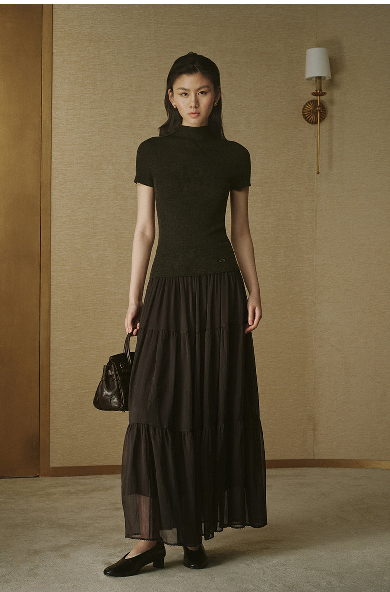 Seamless Wool Mockneck - Deep Tea Brown