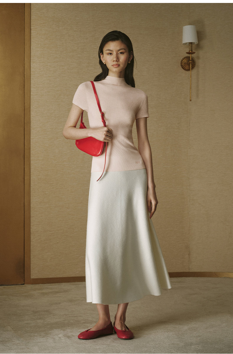 Seamless Wool Mockneck - Dusk Pink