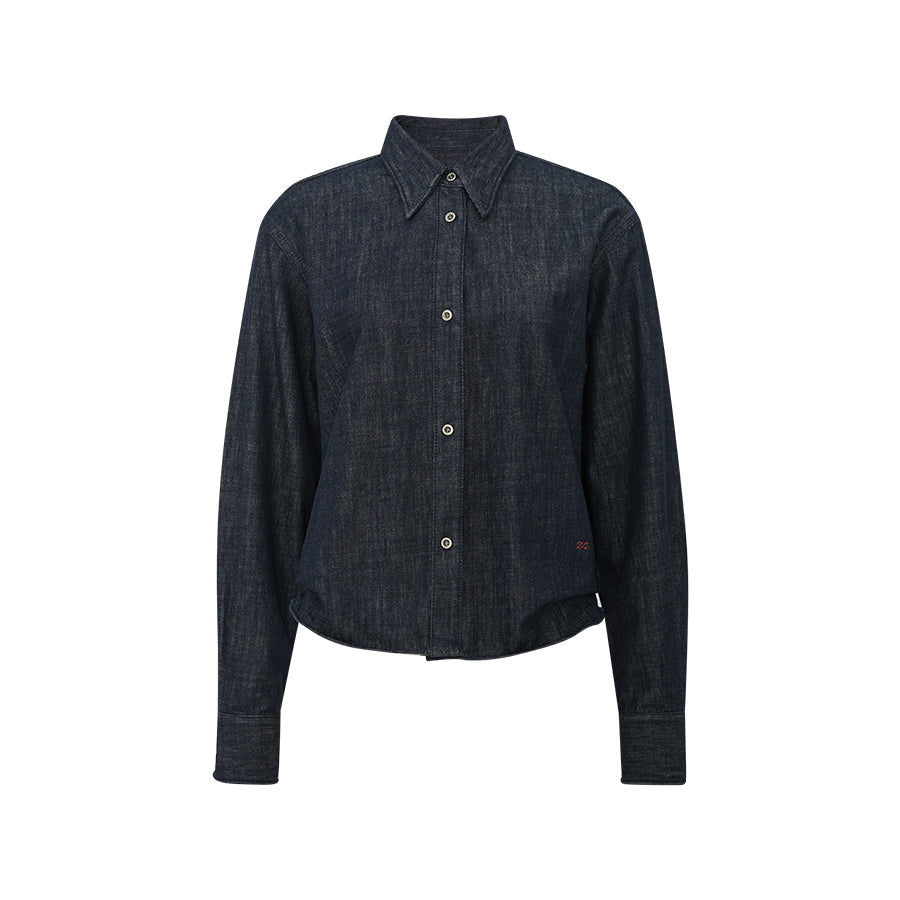 ZZ2FANCW048 Twisted Denim Shirt Deep Navy