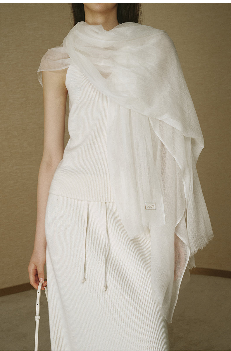 Ultralight Cashmere Shawl - Almond Beige