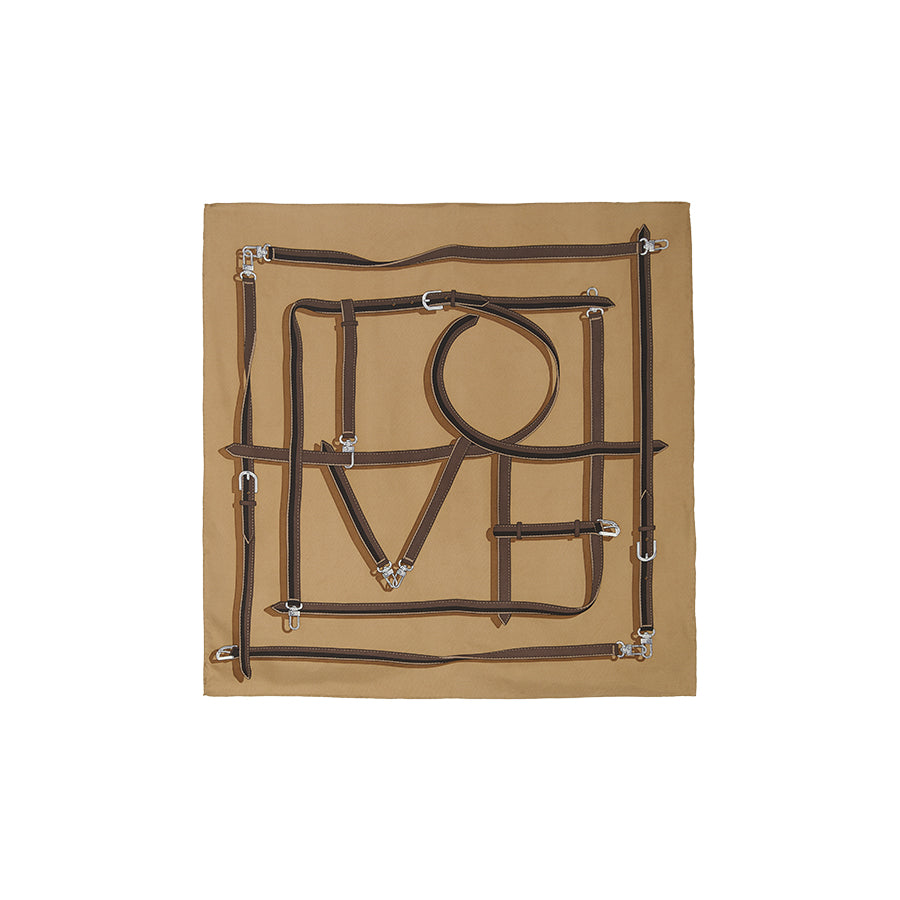 Silk Print Square Scarf - Light Tea Camel