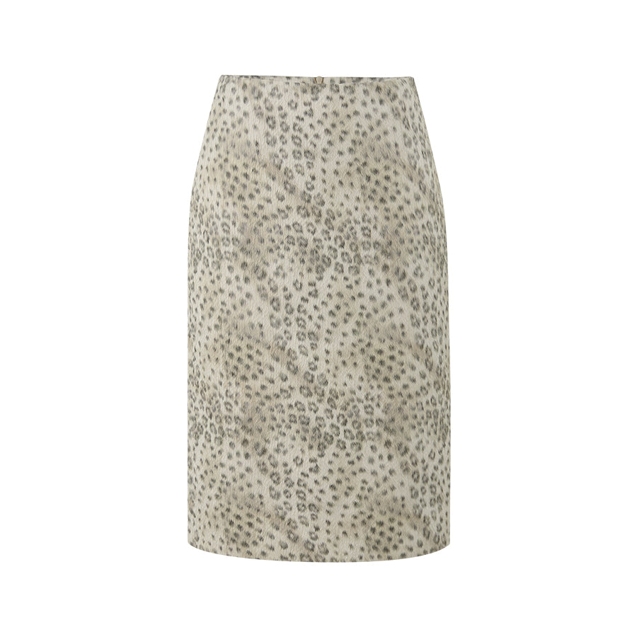 Leopard Wind Chime Skirt - Long - Beige Coffee Leopard