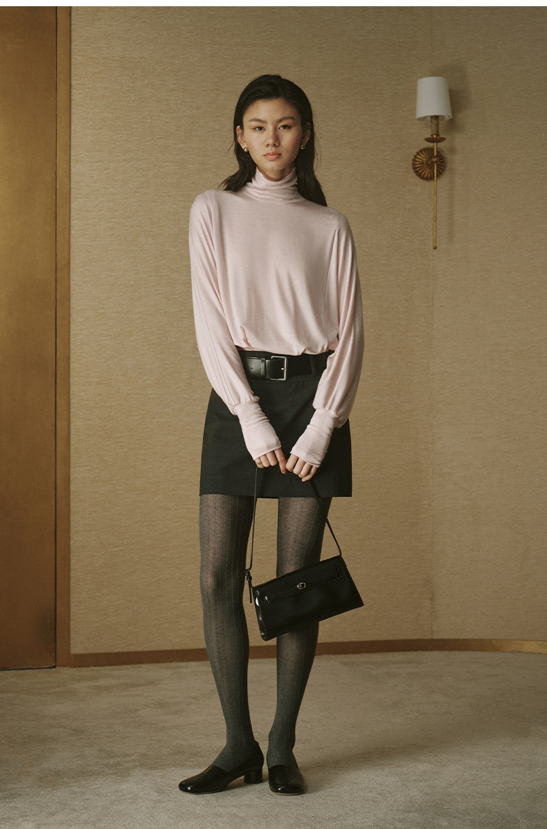 Summer Wool Mini Skirt - Deep Brown
