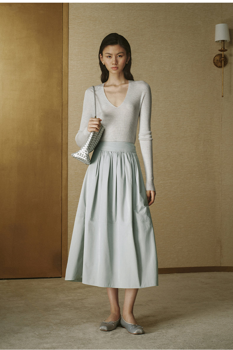 Memory A-Line Skirt Pale Water Blue