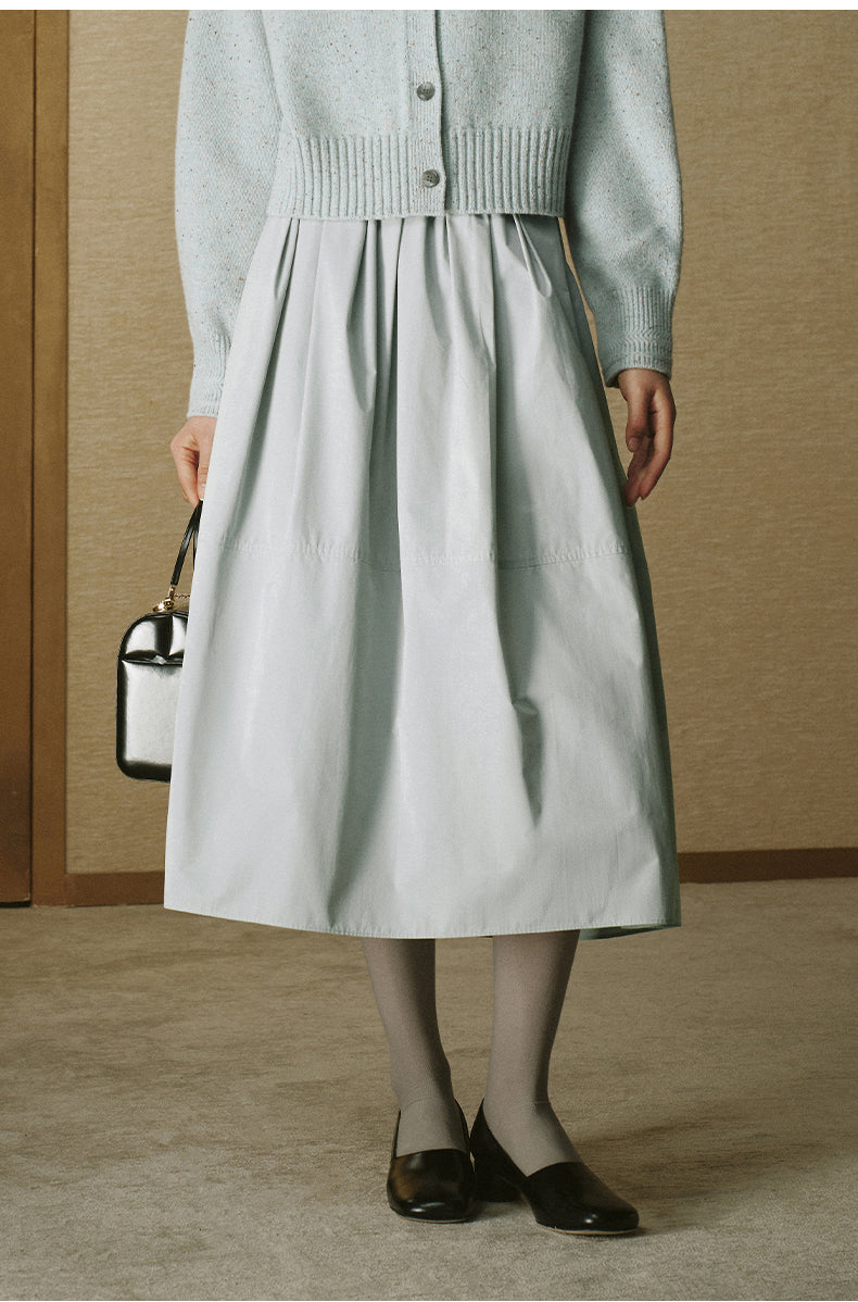 Memory A-Line Skirt Pale Water Blue