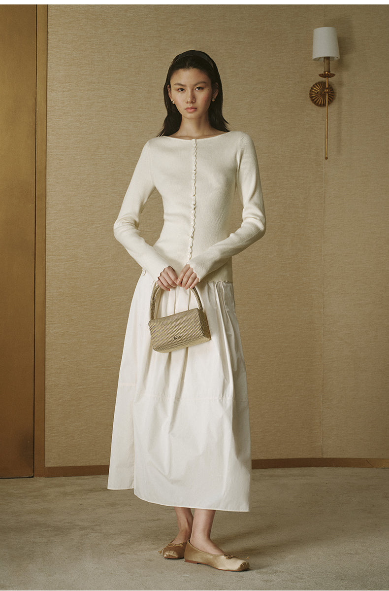 Memory A-Line Skirt Rice Apricot White