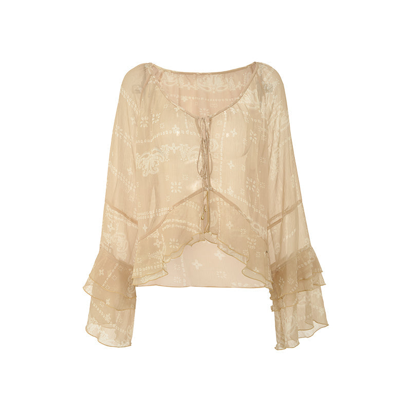 ZZ2FAWCC003 Romantic Floral Shirt Cream Floral