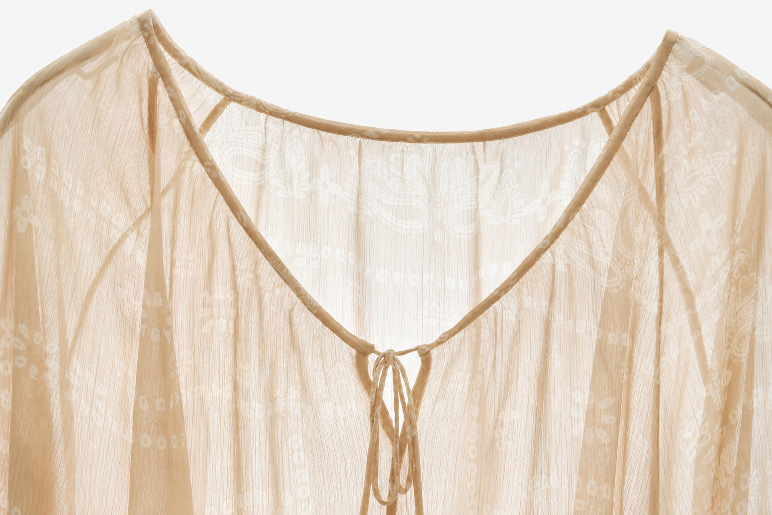 Romantic Floral Shirt neckline and tie detail
