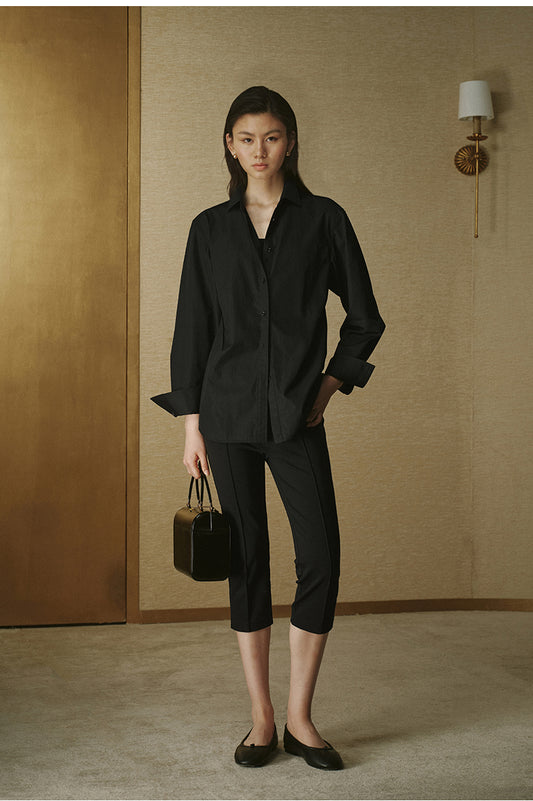 Classic Tailored Waist Shirt - Ink Black