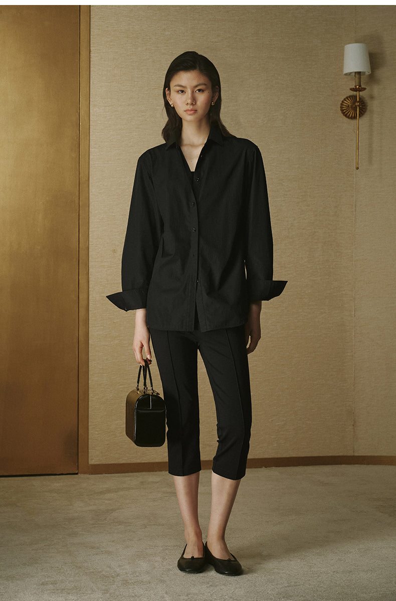 Classic Tailored Waist Shirt - Ink Black