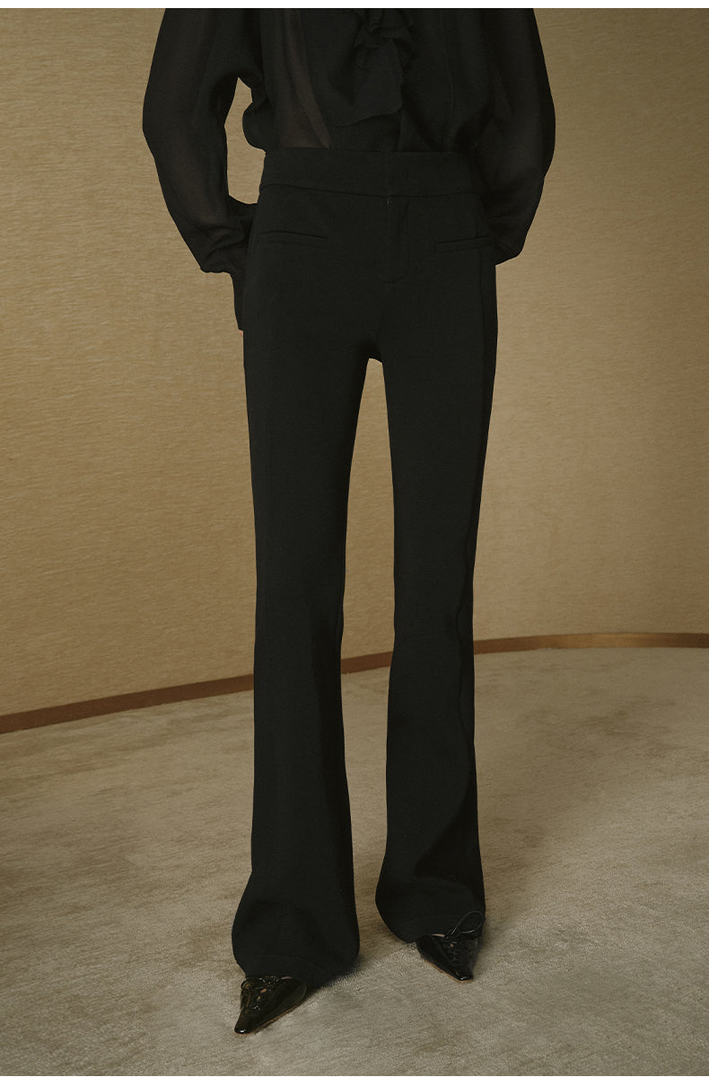 ZZ2FAWK9031 Air Layer Flare Trousers Ink Black