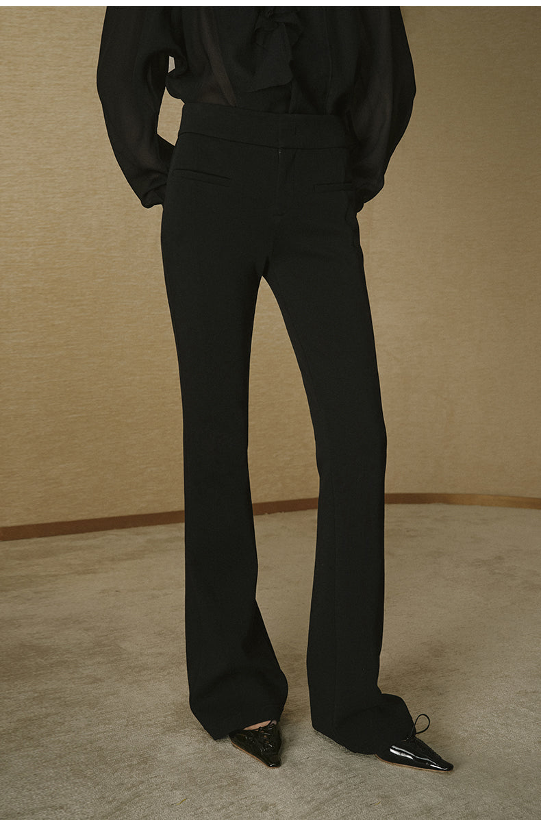 ZZ2FAWK9031 Air Layer Flare Trousers Ink Black
