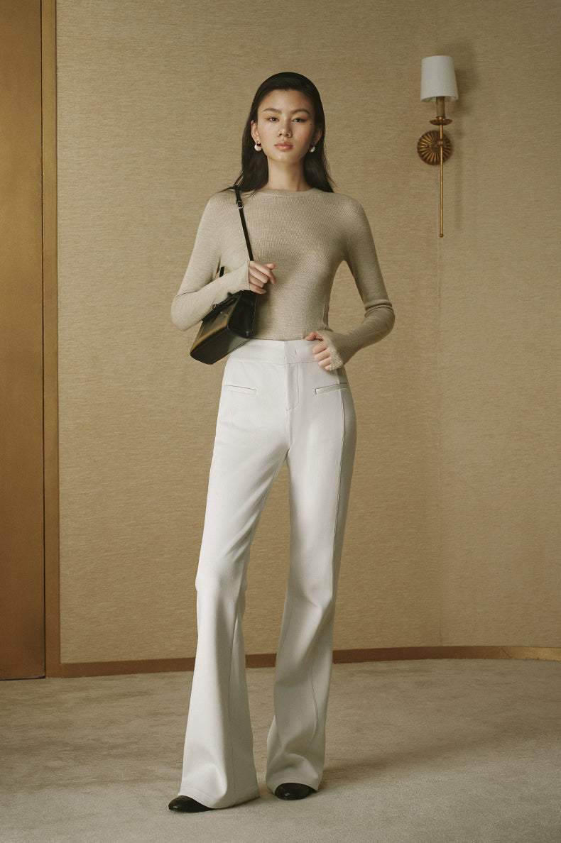 ZZ2FAWK9031 Air Layer Flare Trousers Light Grey