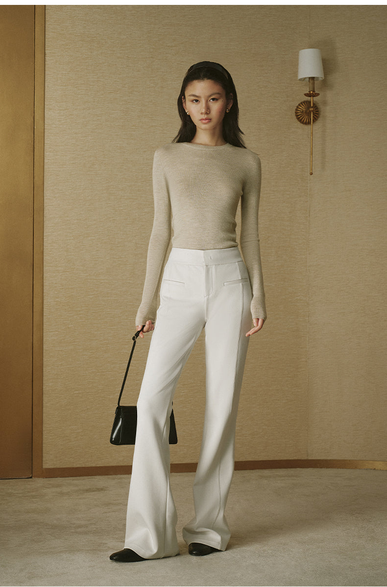 ZZ2FAWK9031 Air Layer Flare Trousers Light Grey