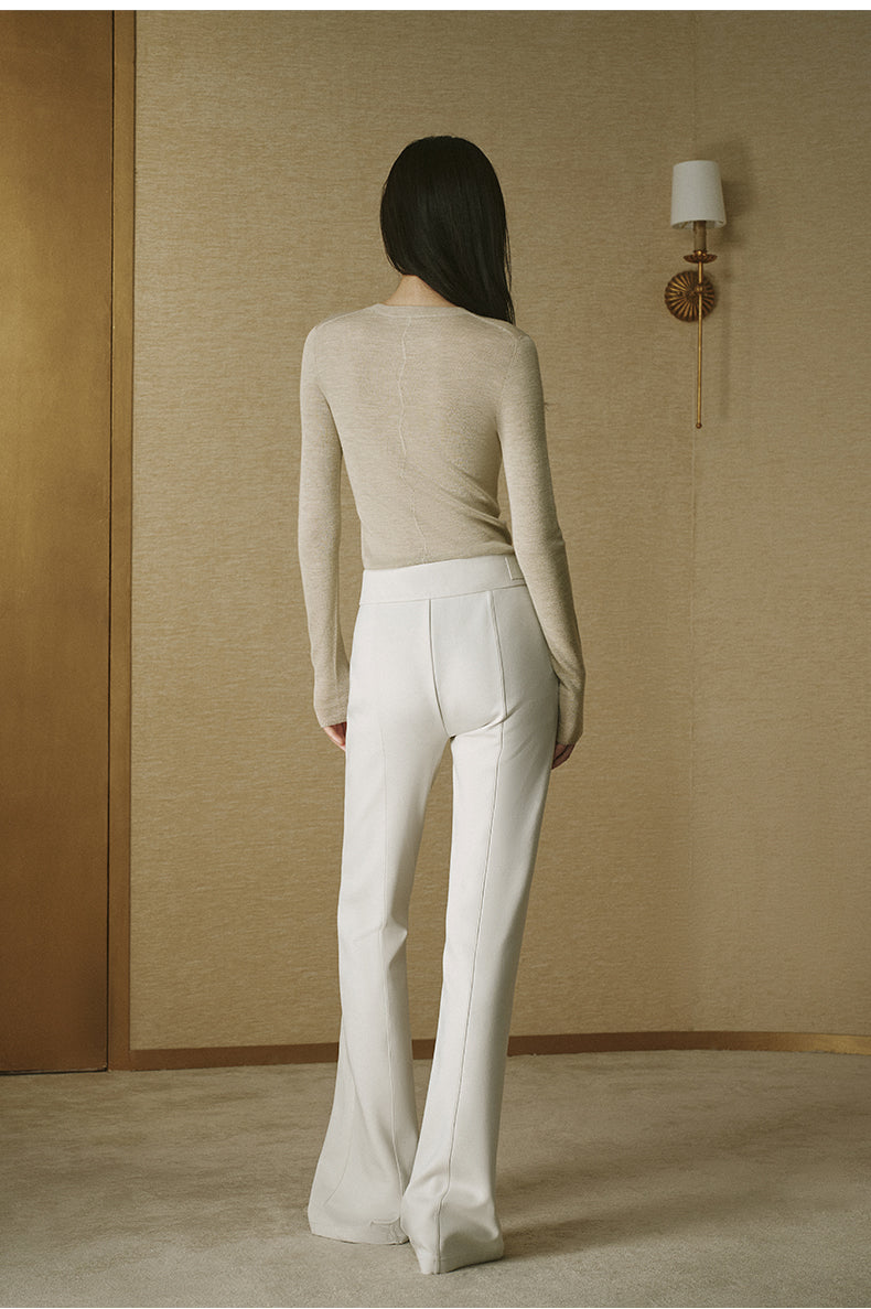 ZZ2FAWK9031 Air Layer Flare Trousers Light Grey