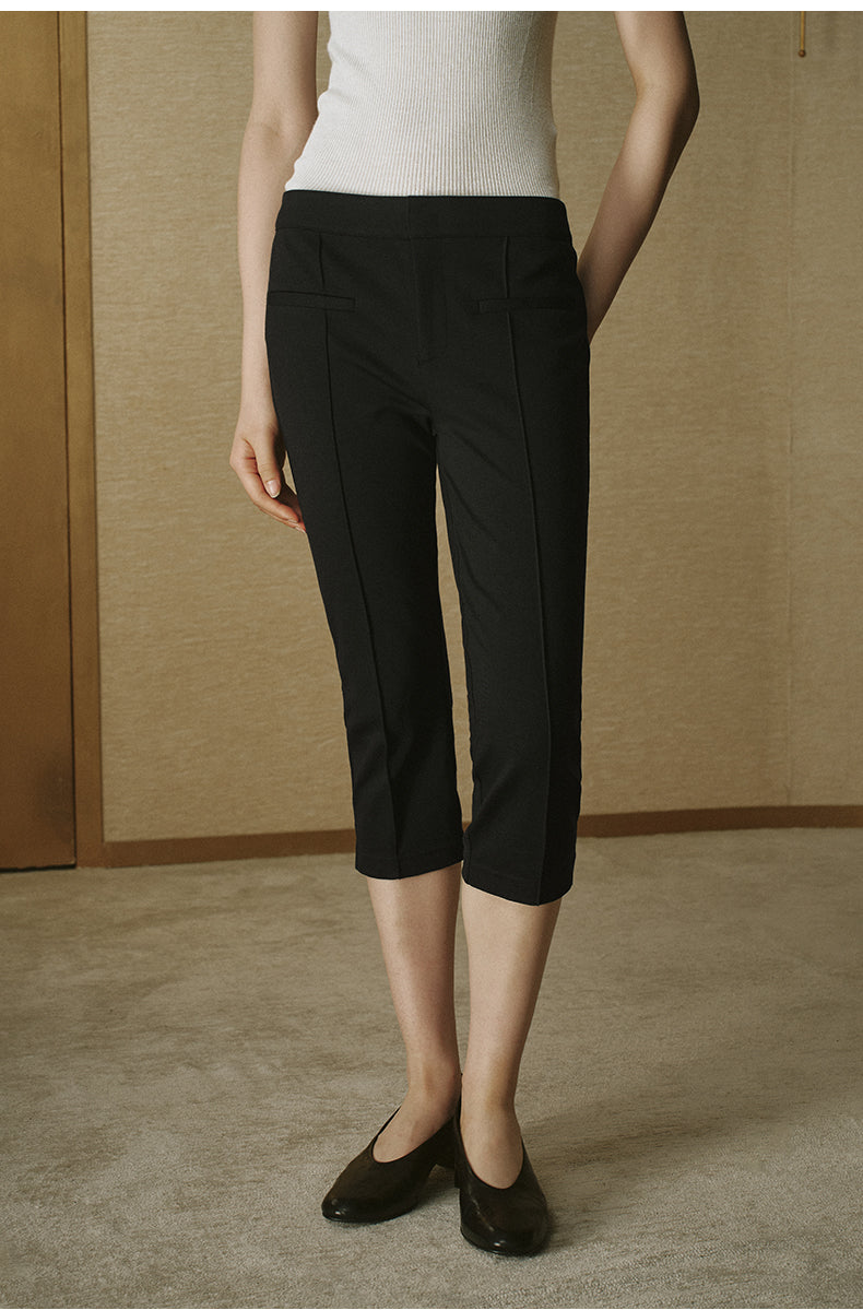 Cropped Slim Leggings Ink Black