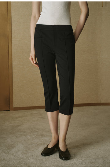 Cropped Slim Leggings Ink Black