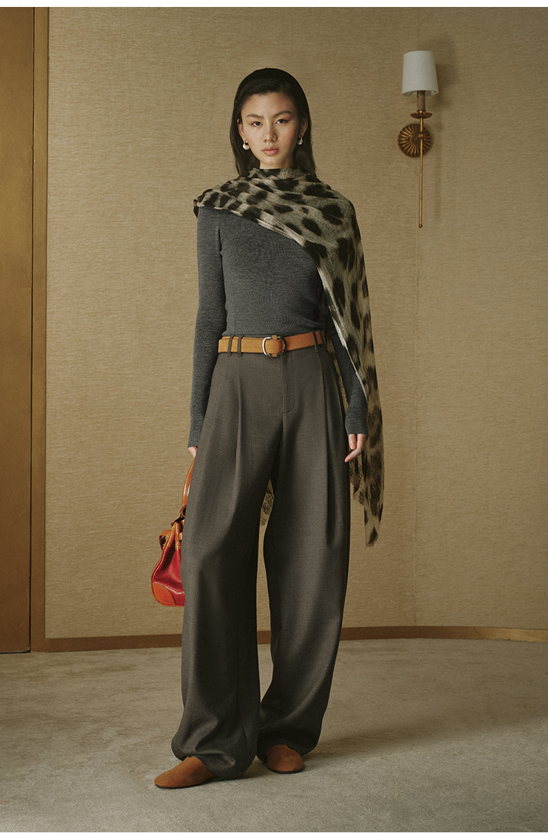 Summer Wool Double-Pleat Trousers - Deep Brown