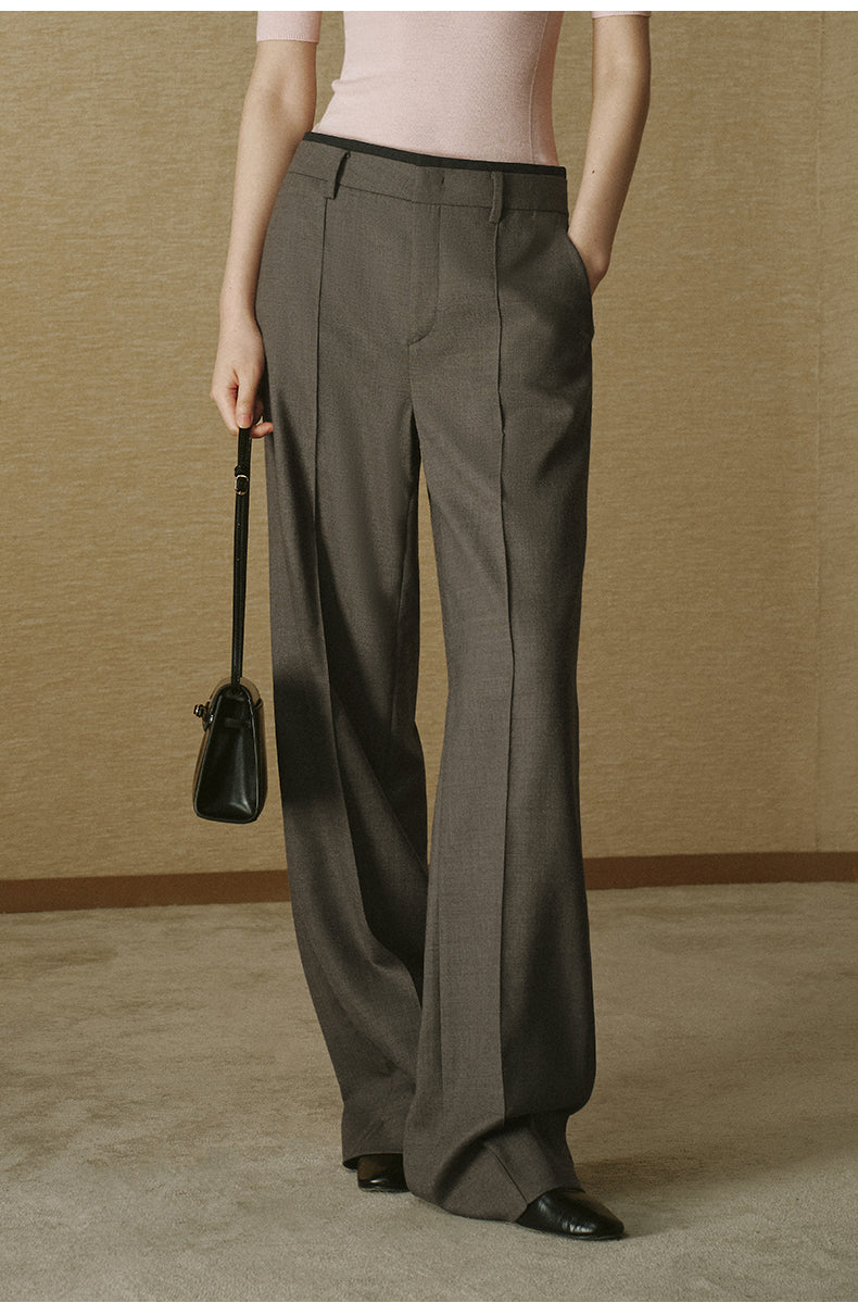 High-Waisted Tailored Trousers - Night Grey