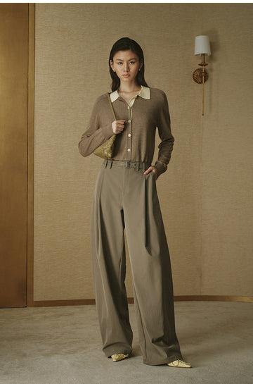 ZHIZHI Pleated Wide-Leg Trousers