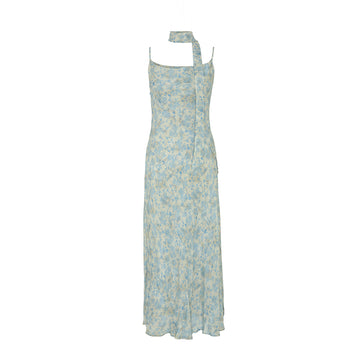 Printed Halter Slip Dress