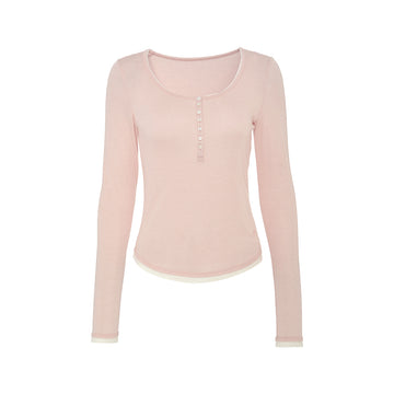 Henley Scoop Neck Tee