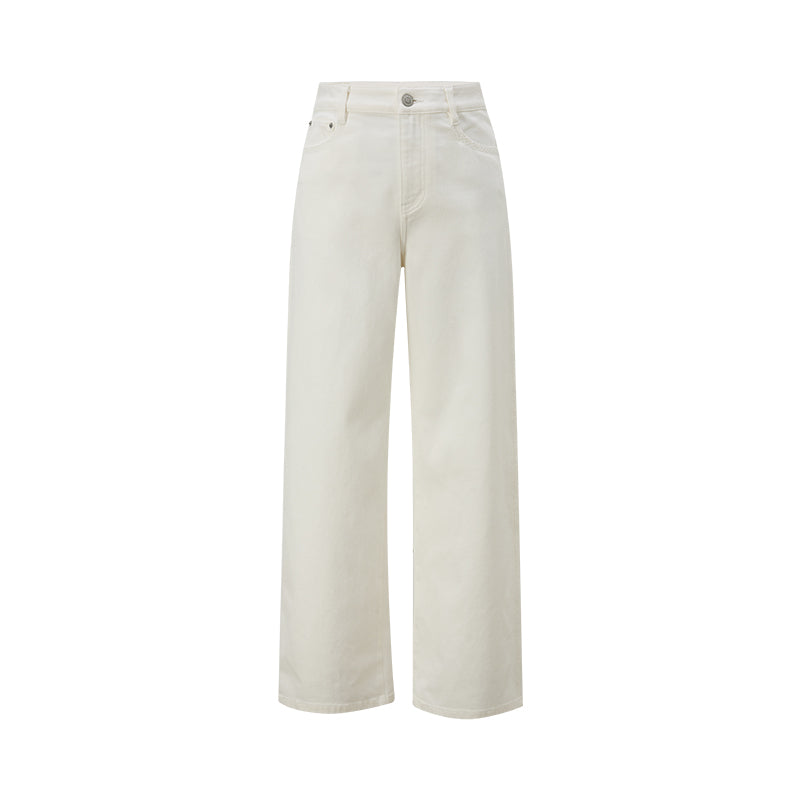 Embroidered White Jeans