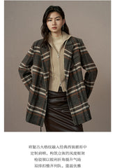 ZZ2EWWWQ147 Checked Double-Face Wool Blazer