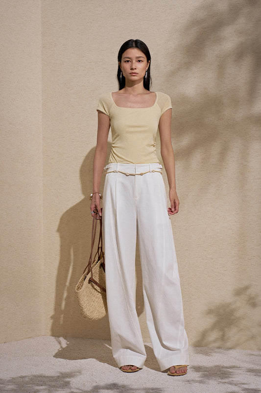 Moth Yarn Square-Neck Tee