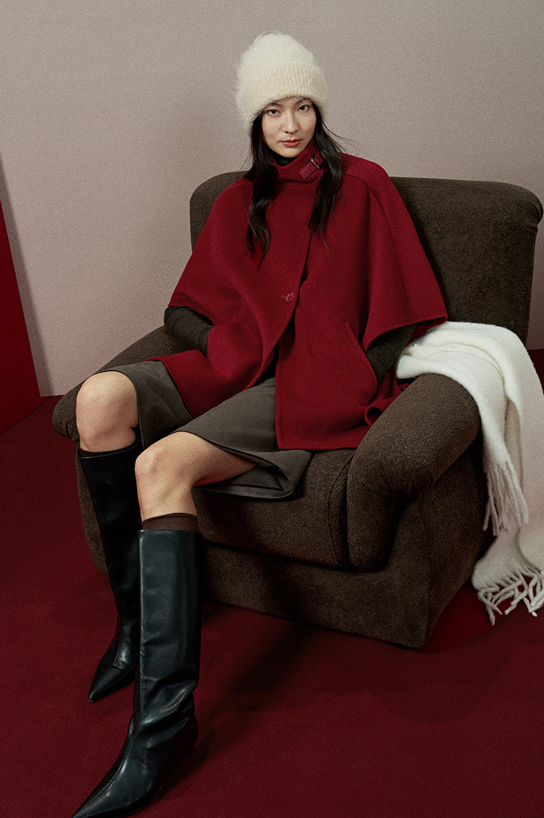 ZZ2EWWWW001 Double-Face Wool Cape