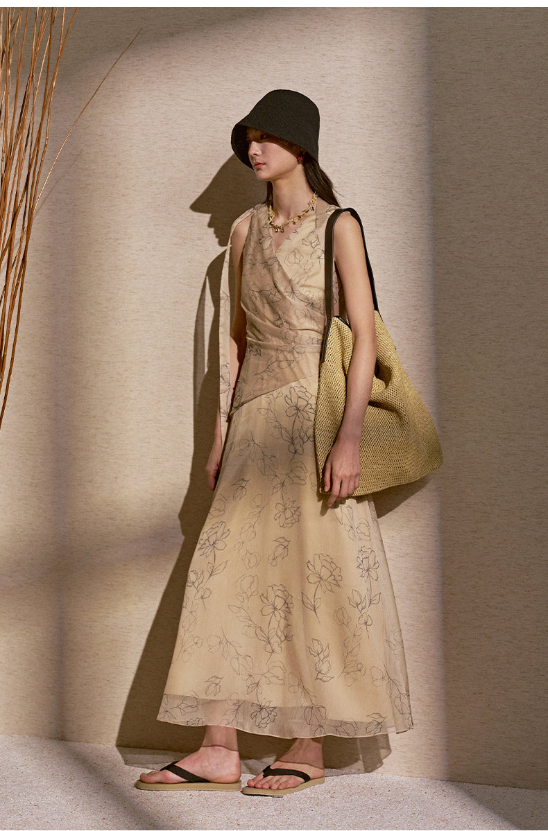 ZZ2FMWLQ053 Fluid Summer Midi Dress