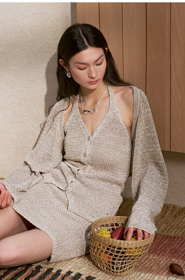 ZHIZHI Flecked Tie Mini Skirt